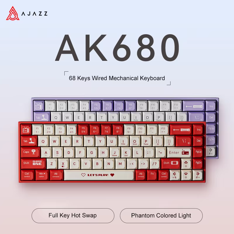 Gaming Keyboard Blue Switches - AJAZZ AK680 65% Wired Gaming Mechanical