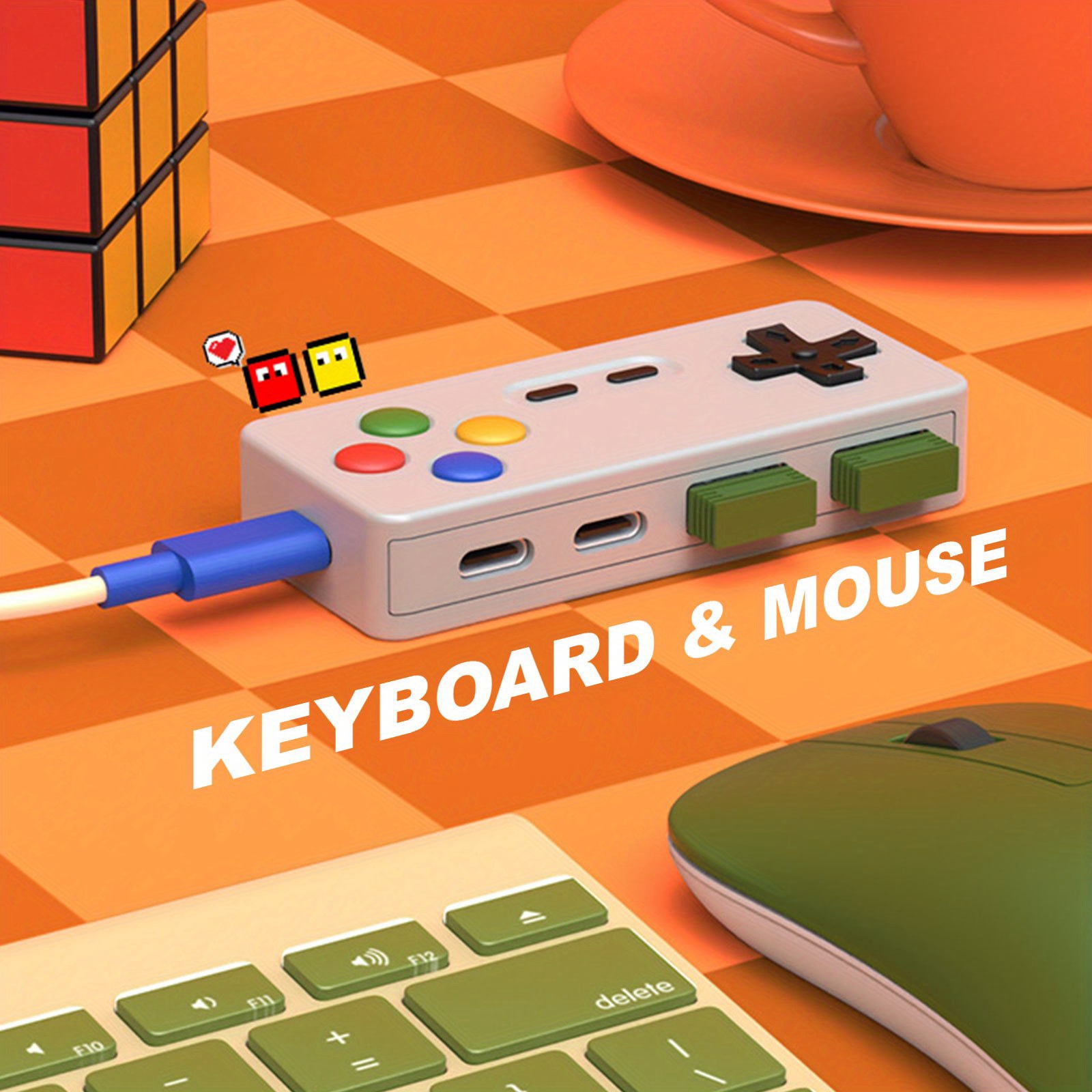 1PC Cartoon USB C Extension Ad - Gaming Keyboard Type C recension och pris