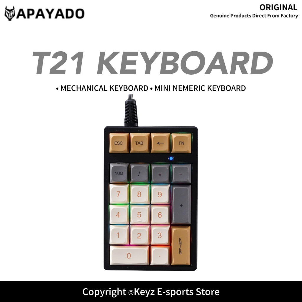 T21 Mini Number Keypad RGB Bac - Gaming Keyboard Blue Switches recension och pris