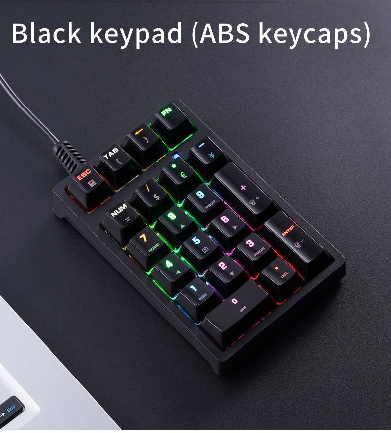 T21 Mini Number Keypad RGB Bac - Gaming Keyboard Blue Switches recension och pris