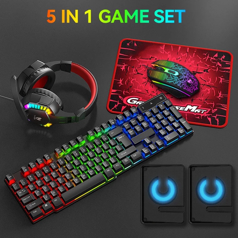 5-in-1 Set Gaming Combo Keyboa - Gaming Keyboard Mouse And Headset Combo recension och pris