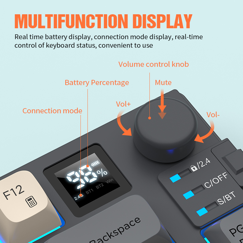 Premium Dual-Modes 2.4G+Blueto - Gaming Keyboard Extension recension och pris