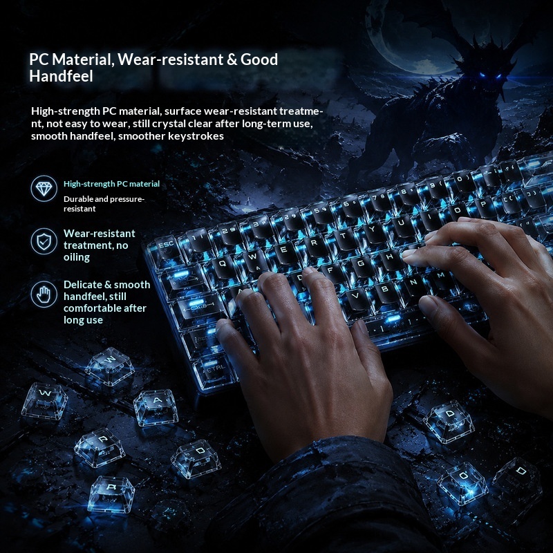 Transparent Backlit Keycaps OE - Keyboard Gaming Black recension och pris