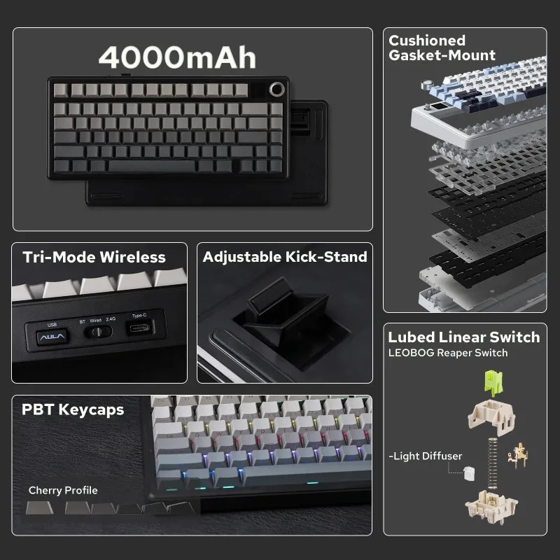 AULA F75 Max Mechanical Keyboa - Gaming Keyboard He recension och pris