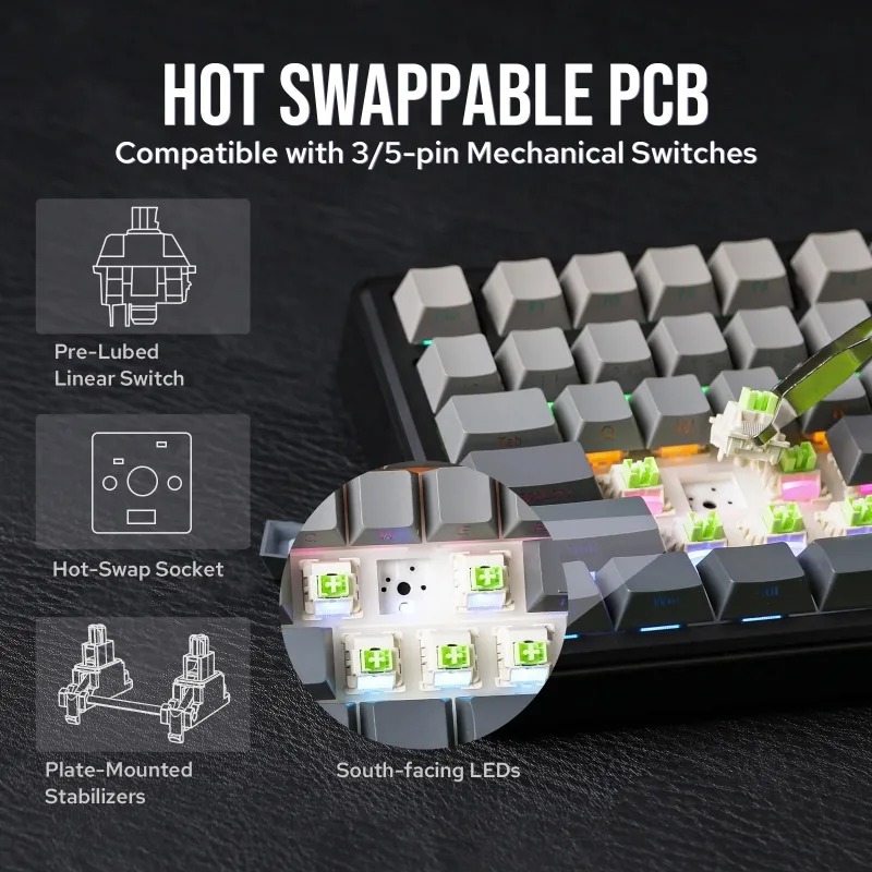 AULA F75 Max Mechanical Keyboa - Gaming Keyboard He recension och pris