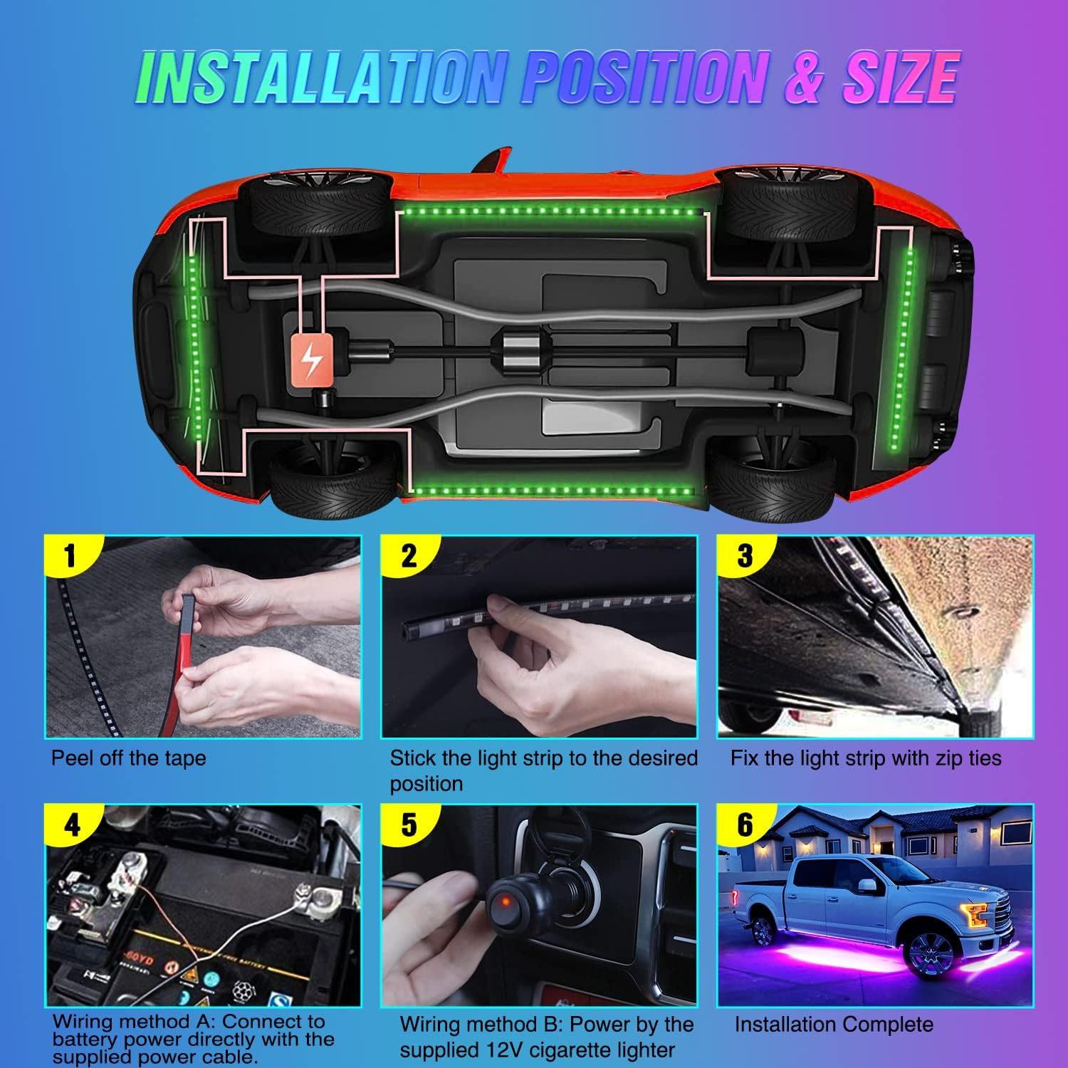 Car Underglow Neon Accent Stri - Rgb Underglow Strip recension och pris