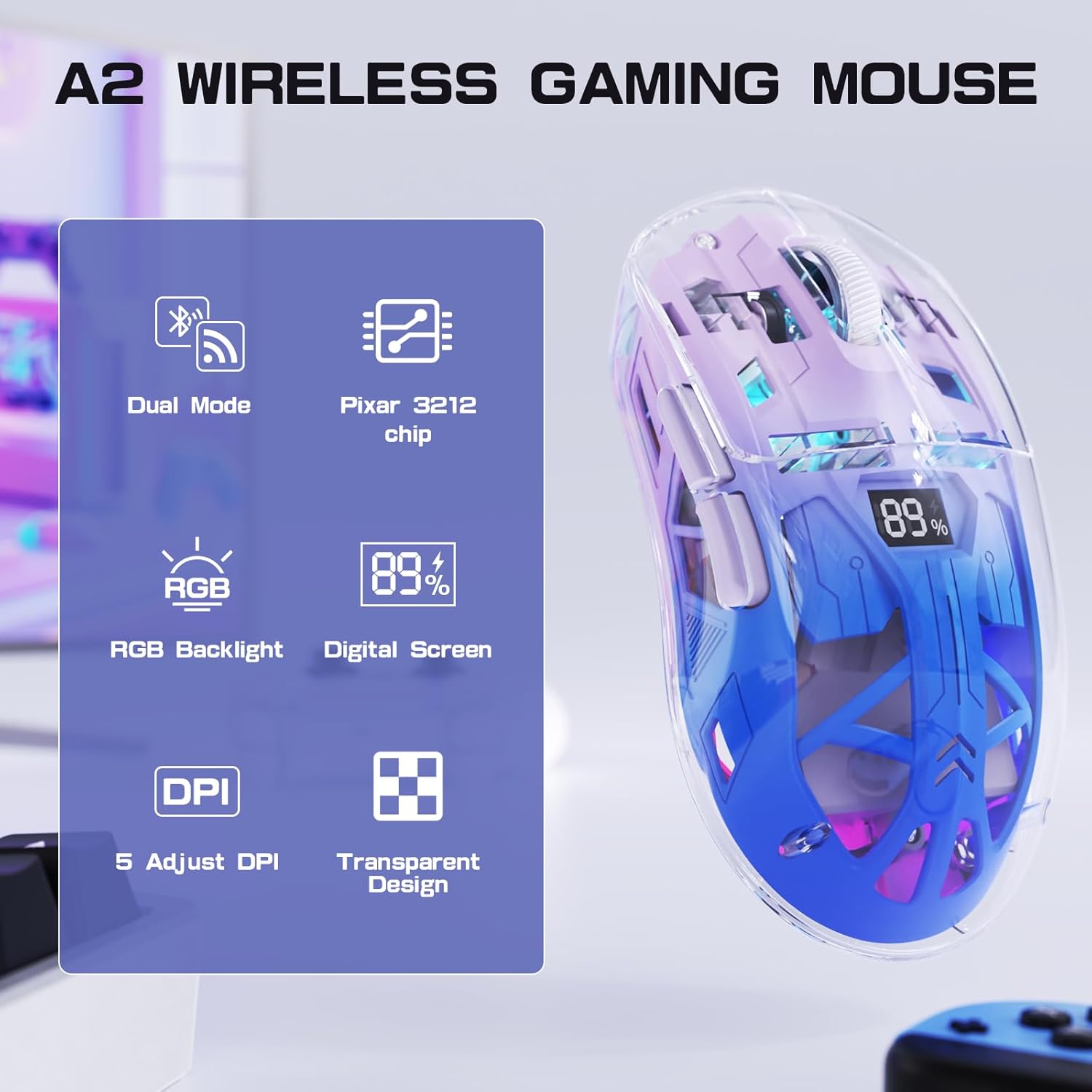 A2 Transparent Wireless Gaming - Gaming Keyboard Mouse And Headset Combo recension och pris