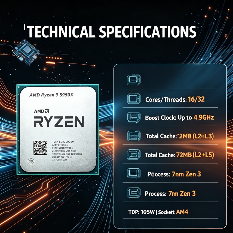 16-Core Desktop CPU AMD Ryzen  - Amd Cpu Ryzen 9 recension och pris